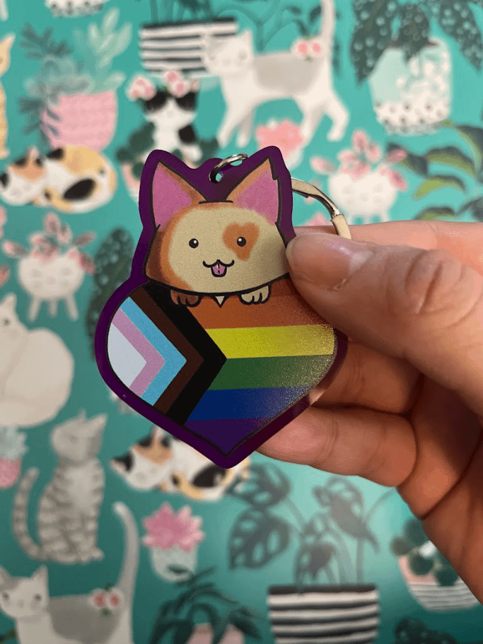 Mellow's Pride Heart Keychain