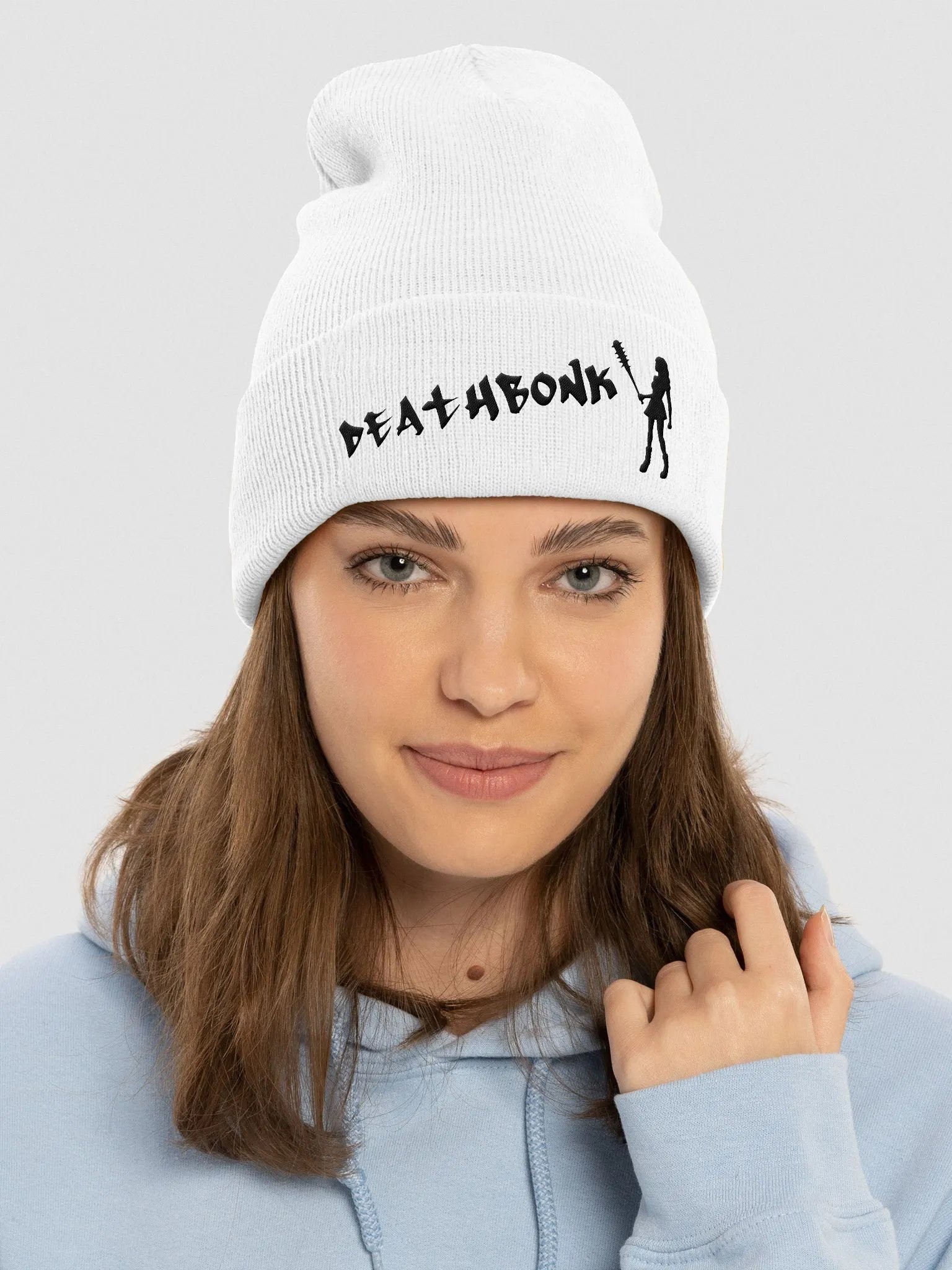 DEATHBONK Beanie (black on white) product image (3)