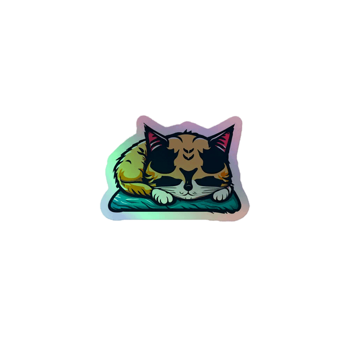 Sleeping Cat Holographic Sticker product image (1)