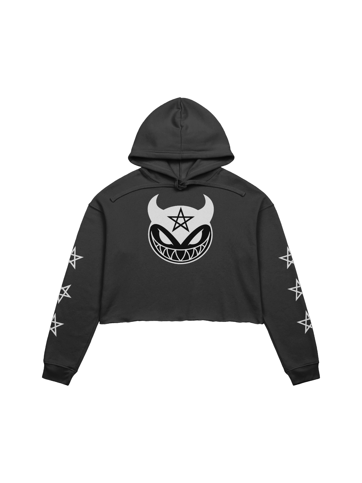 Sinister Grin Pentagram Fleece Crop Hoodie product image (1)