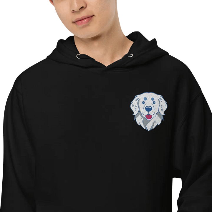 Smiling White Golden Retriever Pup Midweight Embroidered Hoodie product image (2)