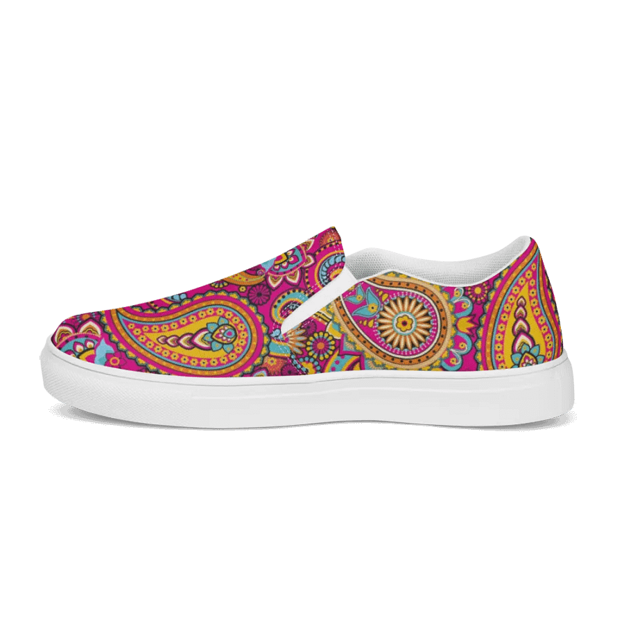 Pink Paisley Slip On Women's Canvas Footwear product image (4)