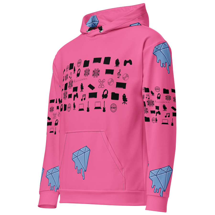 Pink Vlog Academy All-Over Print Recycled Unisex Hoodie product image (2)