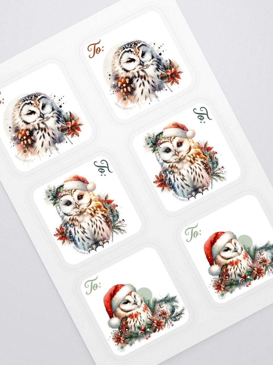 Holiday Owl Gift Labels - Set of 6 product image (1)