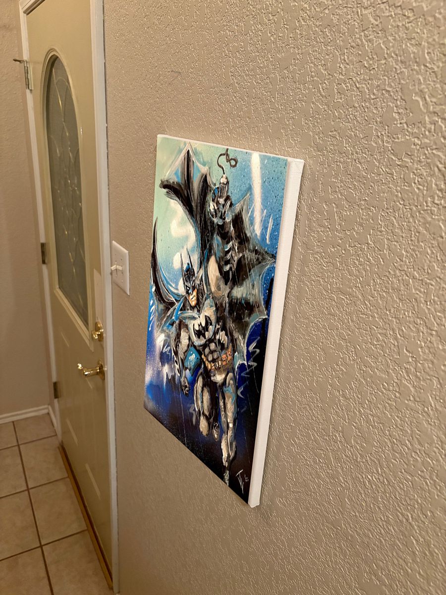 Canvas Prints of Bat Guy Grappling in the Rain product image (8)