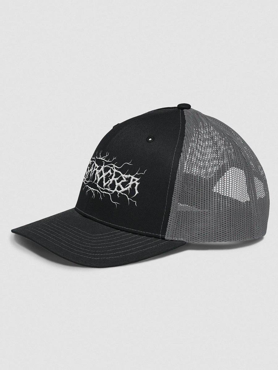 MegaRocker White Death Metal Logo Embroid Snapback Trucker Hat product image (2)