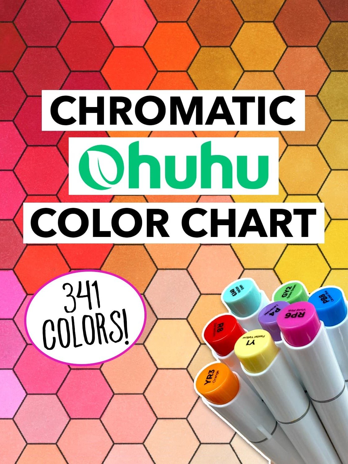 Ohuhu Color Chart - 341 Honolulu Colors in Chromatic Order (Hex + Grid) | Thaneeya for Free Ohuhu Hex Chart Printable