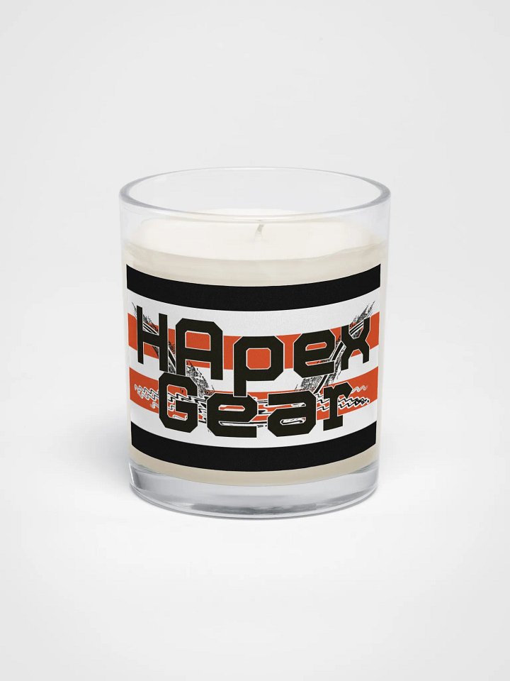 Black HApex Gear Black Logo - Soy Wax Candle In A Clear Glass Jar product image (1)