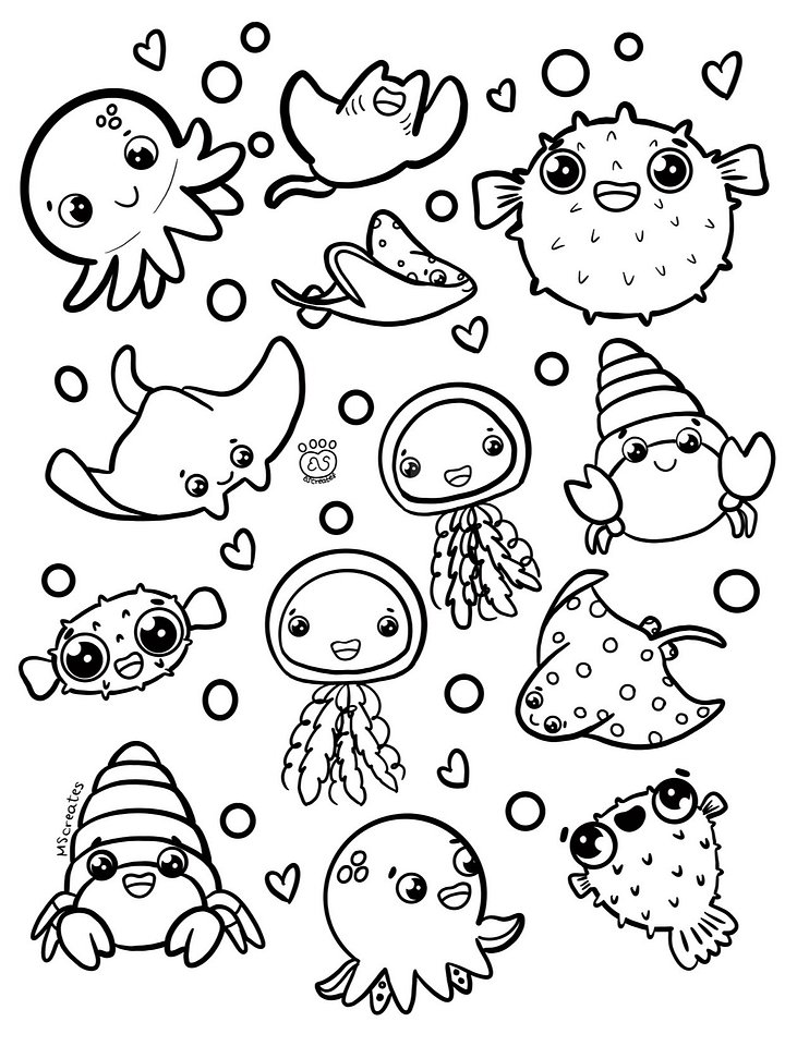 Ocean Friends Coloring Page product image (1)