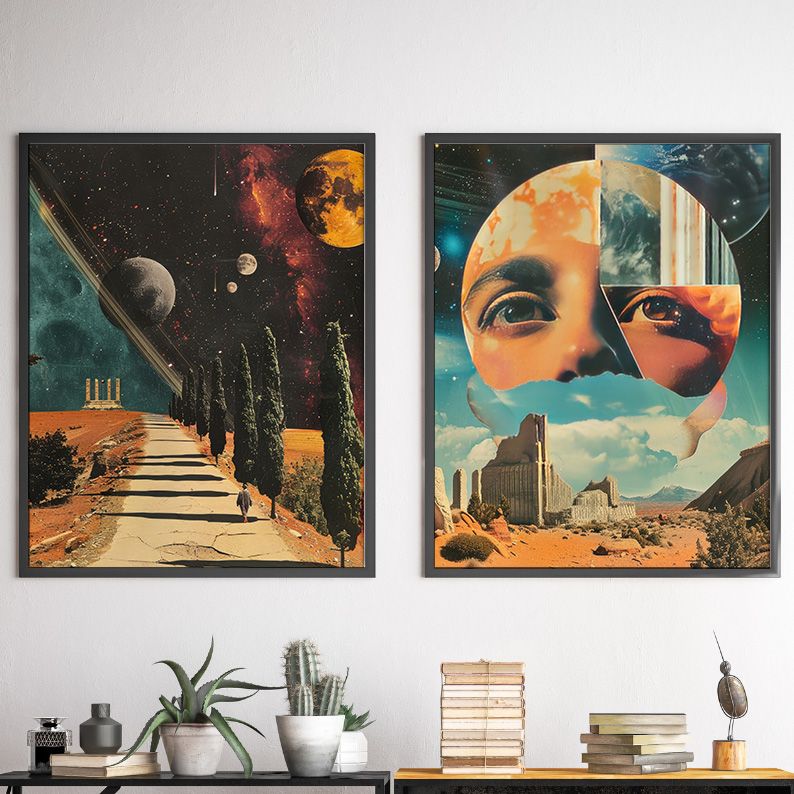 Surreal Cat Collage Gallery Wall Set of 6 Prints - DIGITAL product image (6)