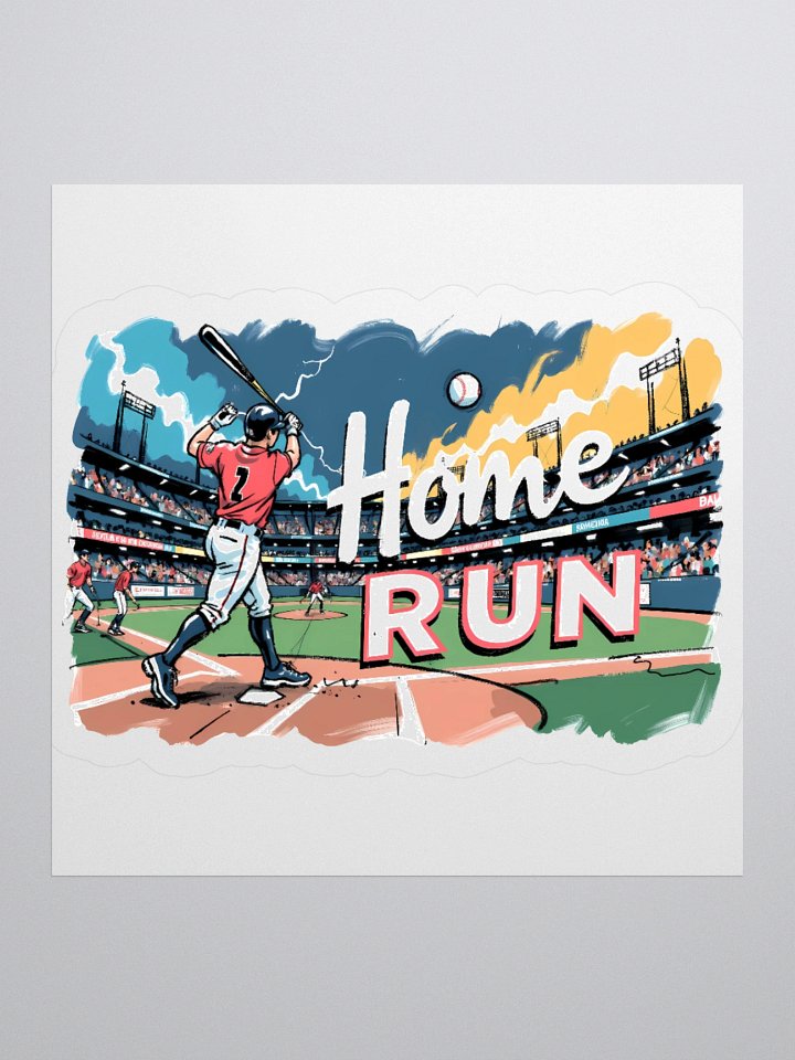 Dramatic Baseball Swing: Sunset Home Run Sticker product image (2)