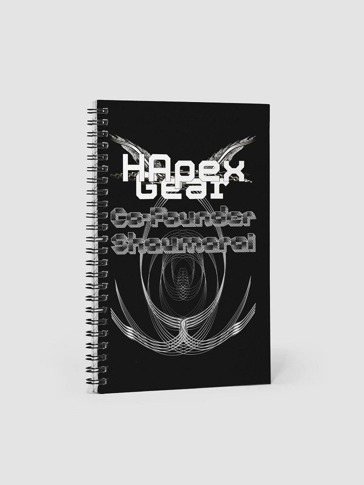 Spiral Notebook - Black - Co Founder Shaumarai - White HApex Gear White Logo product image (1)