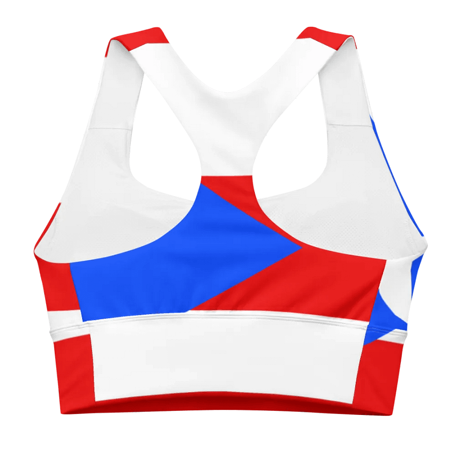 All-Over Print Recycled Longline Sports Bra – Sustainable, Stylish, and Supportive product image (2)
