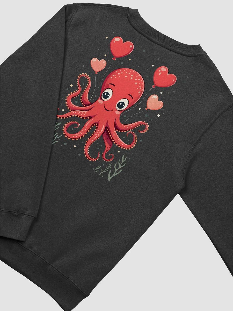 Octopus With Hearts Balloons Crewneck Sweatshirt product image (3)