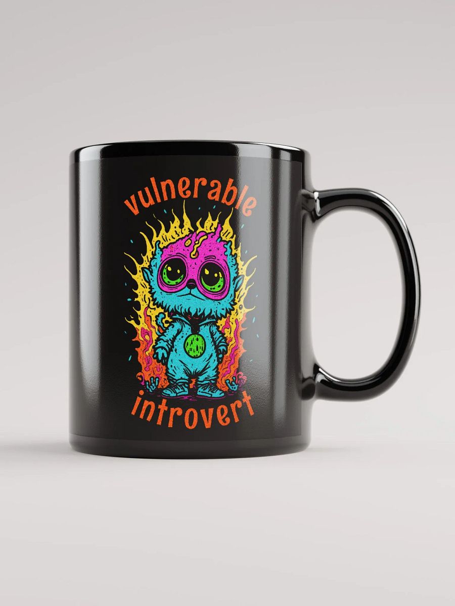 Quirky Misfits Graphic | Black Coffee Mug | Vulnerable Introvert product image (2)
