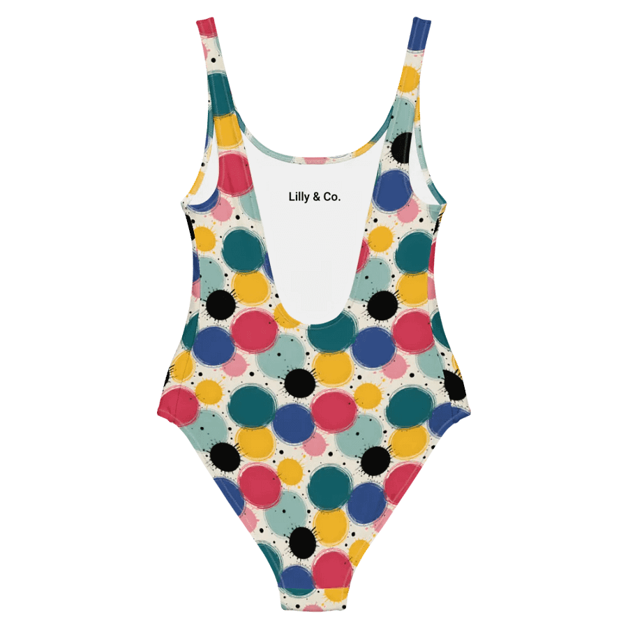 Color Pop One-Piece Swimsuit – Retro Dots & Vibrant Style product image (6)