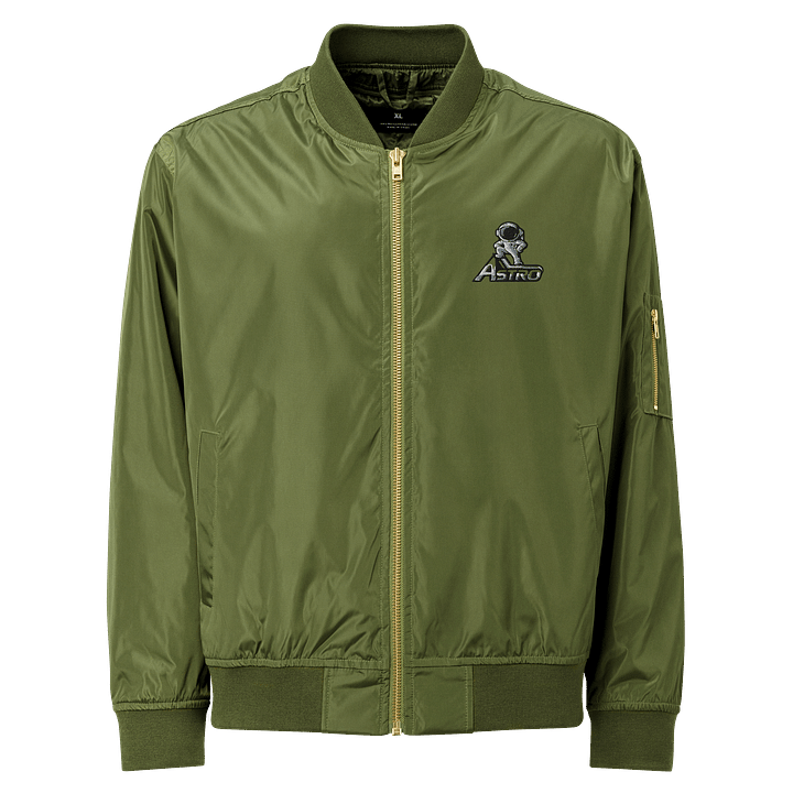 Astro Unisex Premium Recycled Bomber - Black & Army, Cosmic Design, Lightweight product image (2)
