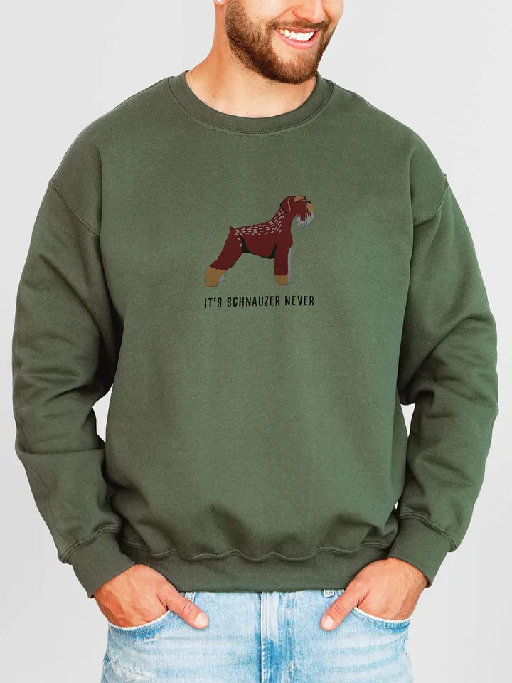 It's Schnauzer Never Sweatshirt (Embroidered) of a Schnauzer(Brown) product image (2)