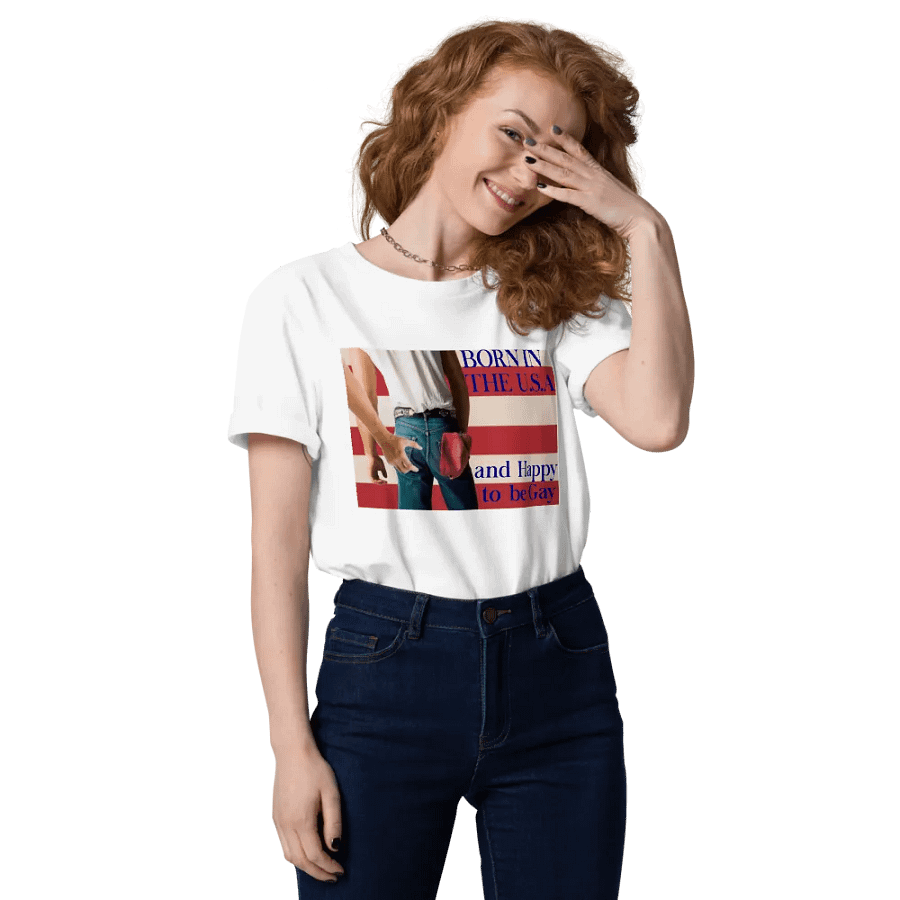 BORN IN THE U.S.A. MEME GAY PRIDE FUNNY SHIRT product image (7)