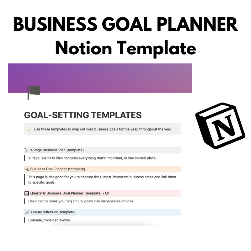 Business Goal Planner - Notion template product image (1)