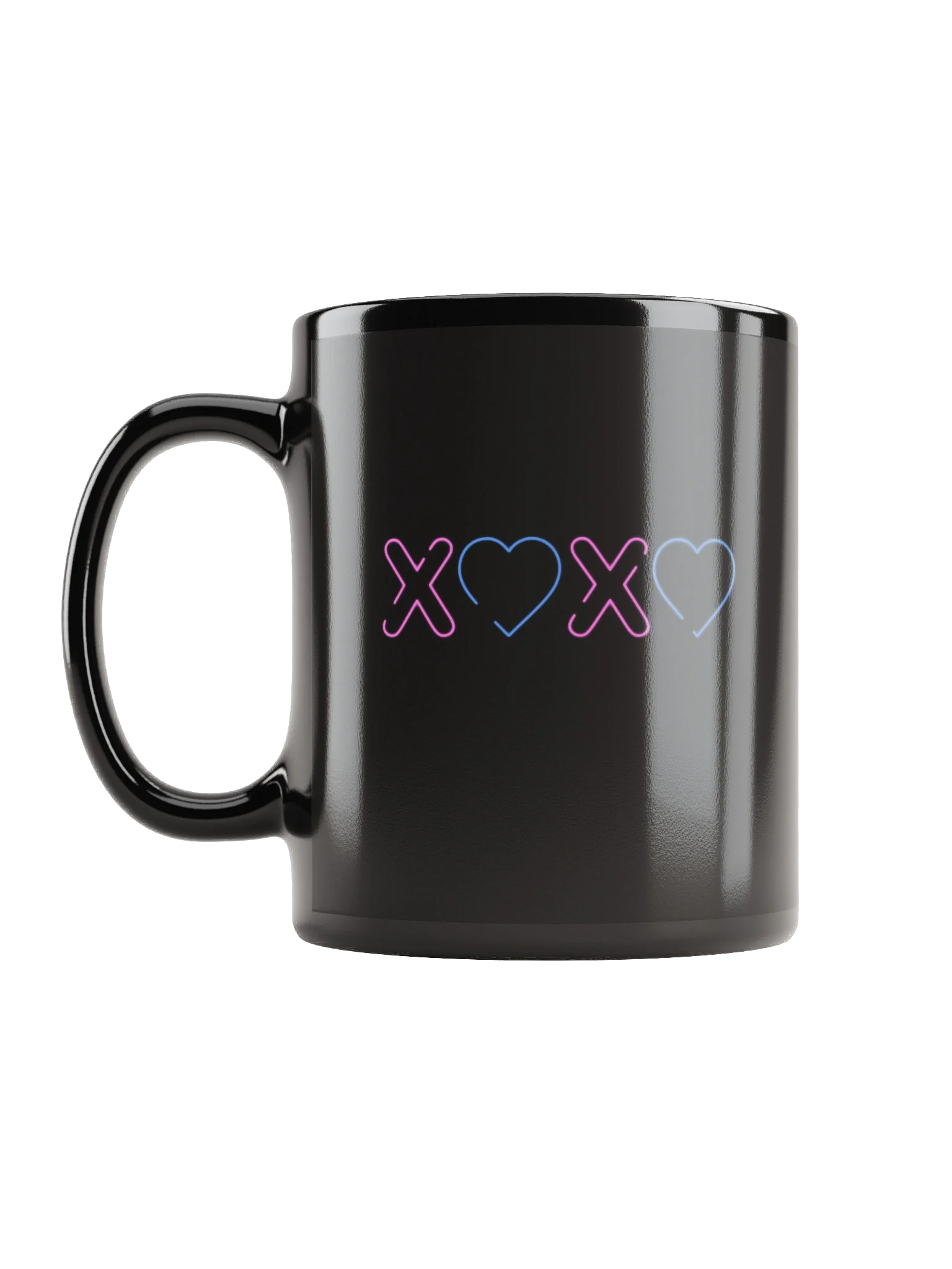 XOXO Heart Neon Style Black Coffee Mug product image (2)