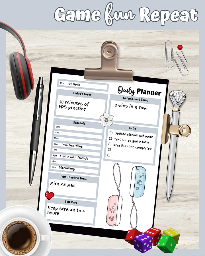 Grey Printable Planner - Gamer Themed product image (2)