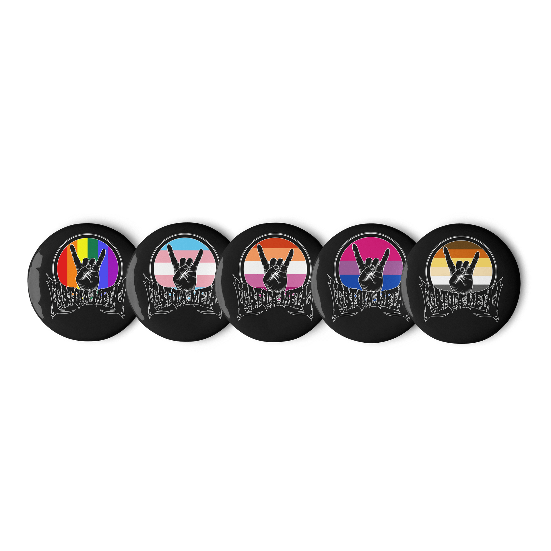 LGBTQIA Rainbow Metal Pins - Black product image (1)