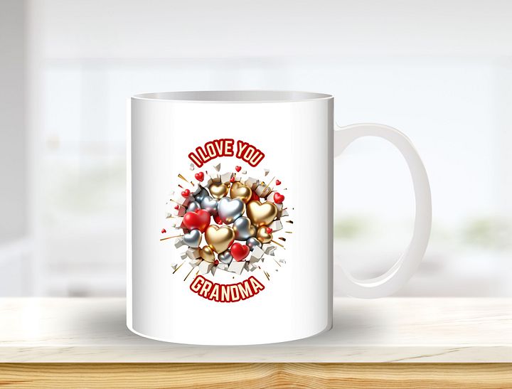 I Love Grandma Mug Sublimation Design, 11oz & 20oz Mug Template, Mug Wrap Template PNG, Digital Download product image (1)