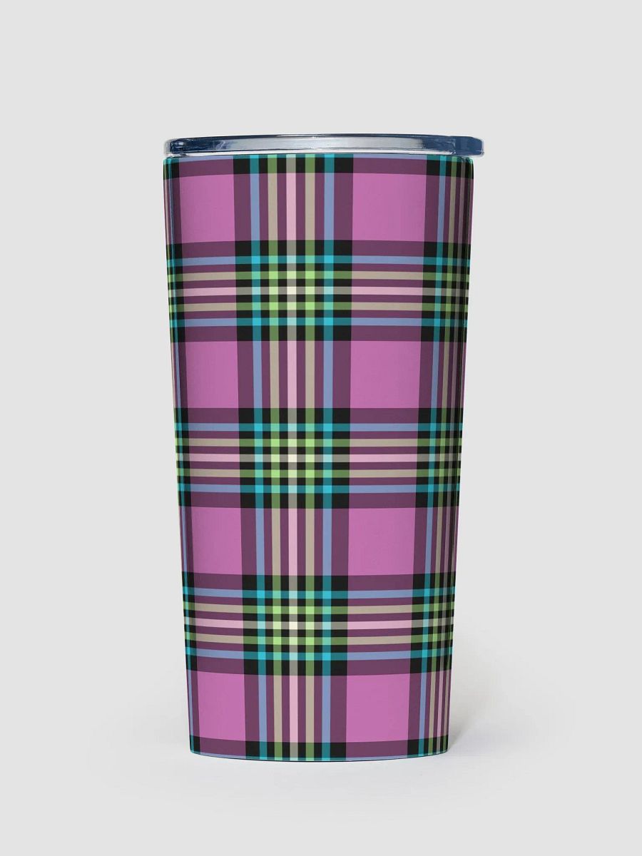 Purple Orchid and Turquoise Plaid Travel Tumbler product image (2)
