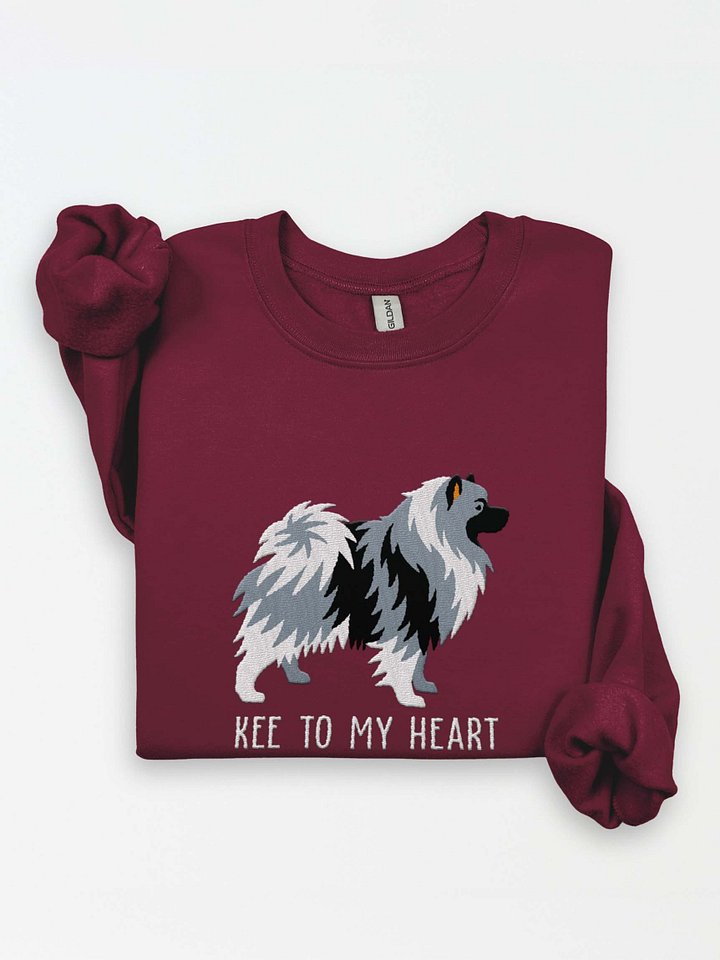 Kee to My Heart Sweatshirt (Embroidered) of a Keeshond(Gray) product image (1)