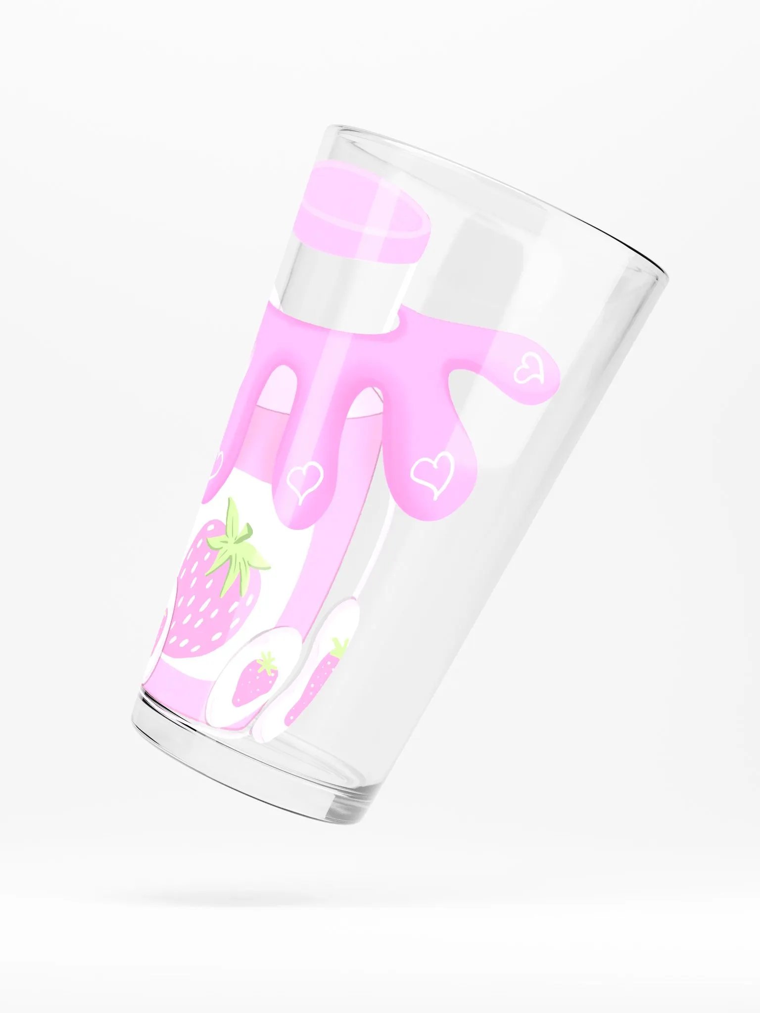 Strawberry Milk? heart - glass product image (5)