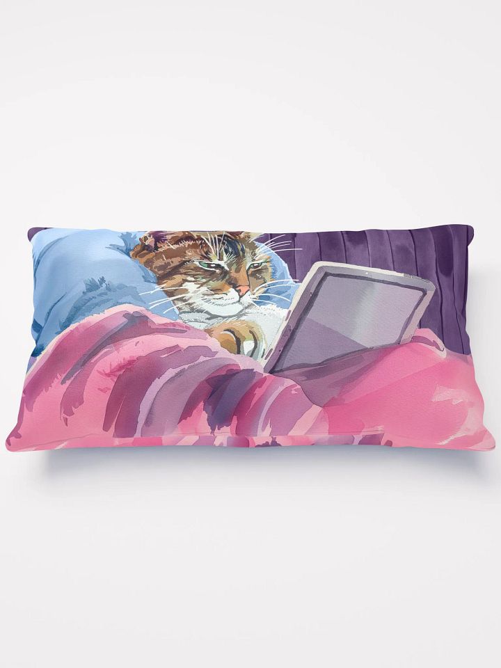 21st Century Digital Cat – Fun Feline Throw Pillow product image (2)