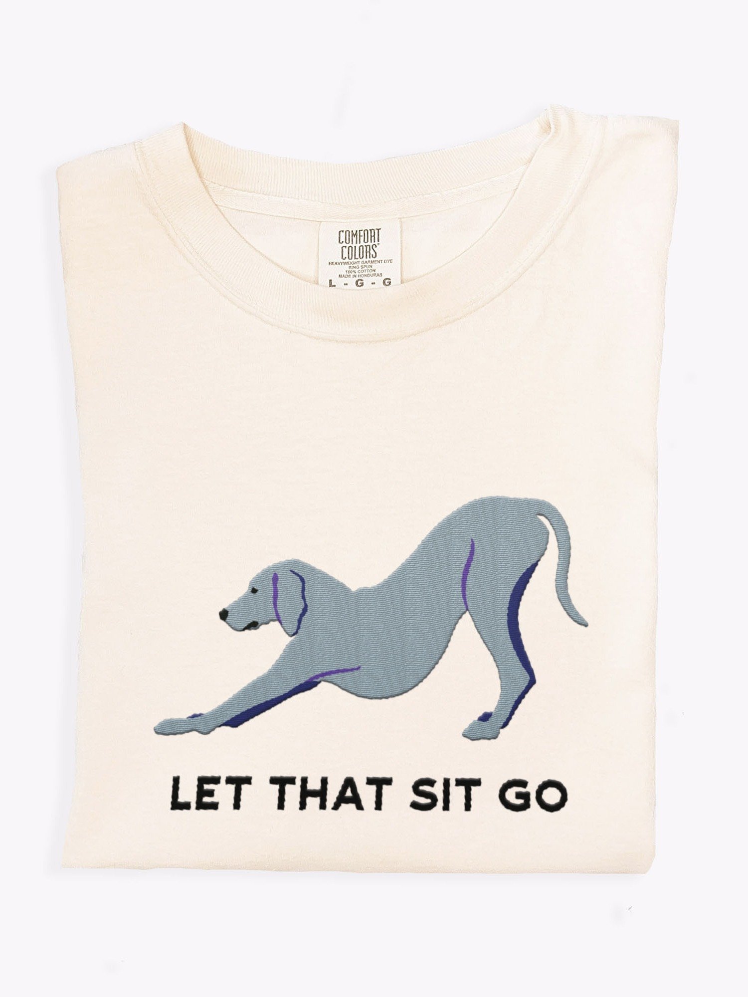 Let That Sit Go T-Shirt(Embroidered) of a Weimaraner product image (1)