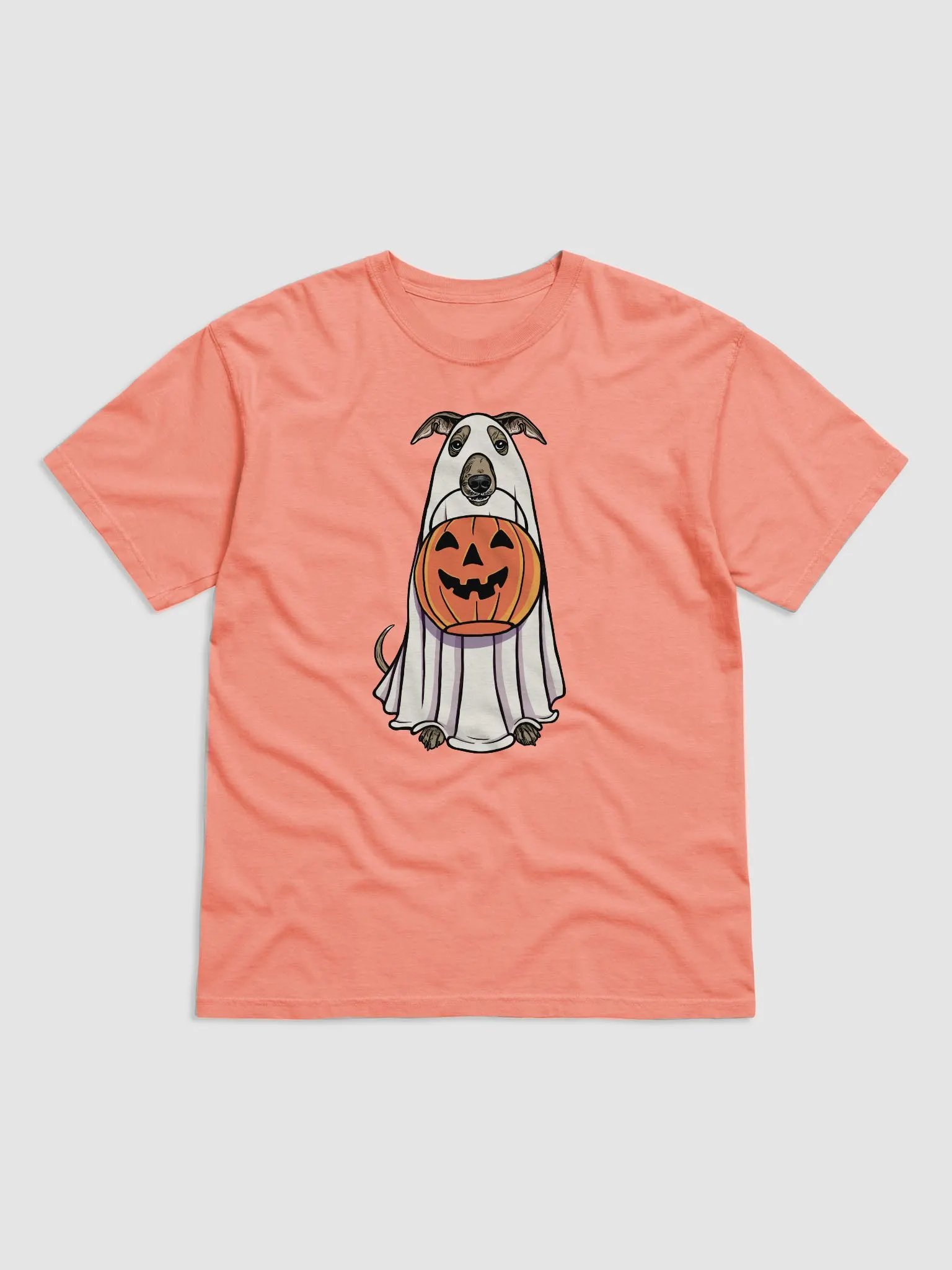 Funny Halloween Italian Greyhound(Blue Fawn) T-Shirt | Funny Iggy Wearing a Ghost Costume and Holding a Pumpkin Basket product image (22)