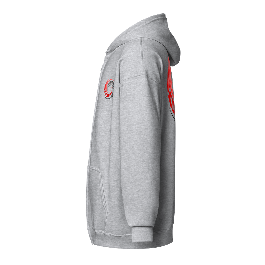 Rule #7 Zip Hoodie Pewter and Red product image (23)