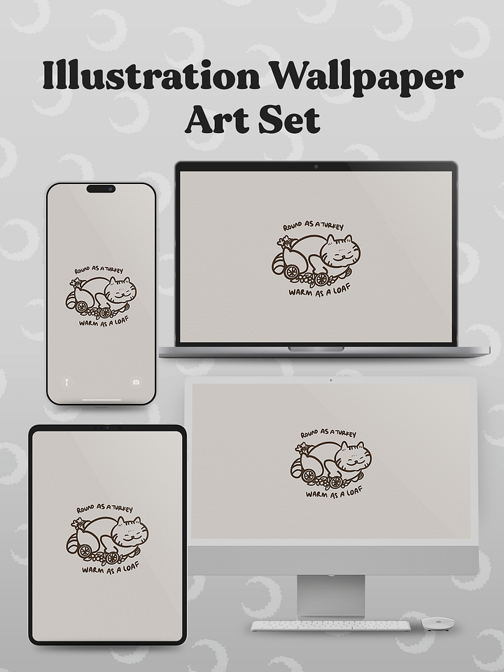 Turkey Cat 🌙 Illustration Wallpaper Art Set product image (2)