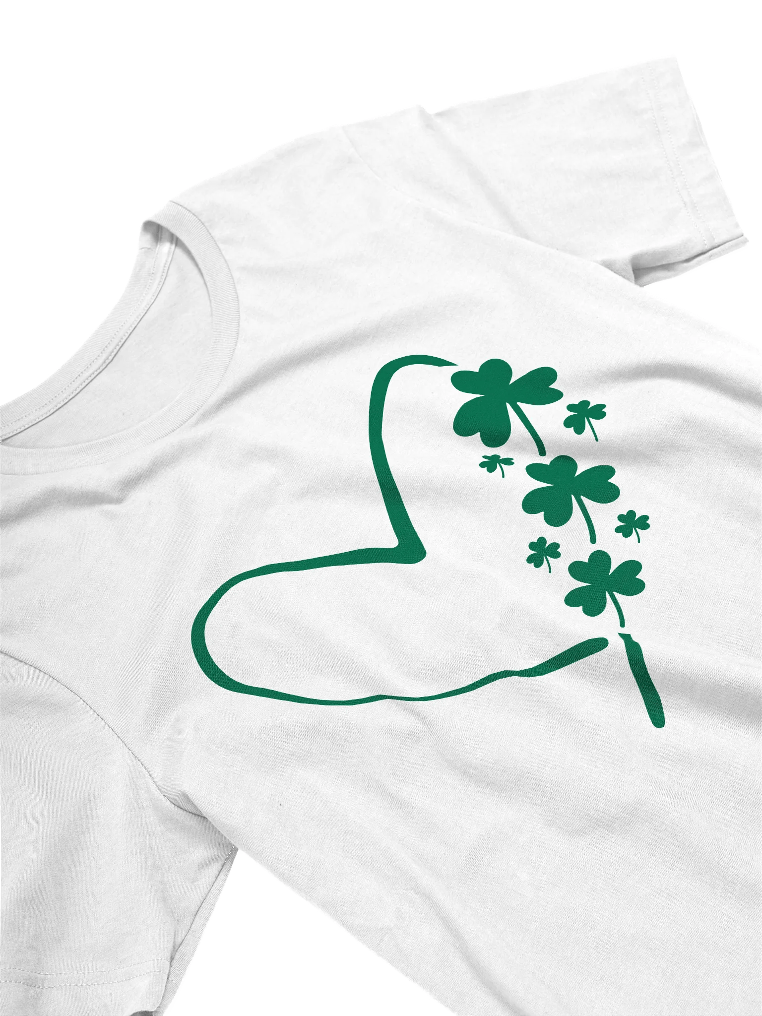 Green St. Patrick's Day Heart Unisex T-Shirt product image (2)