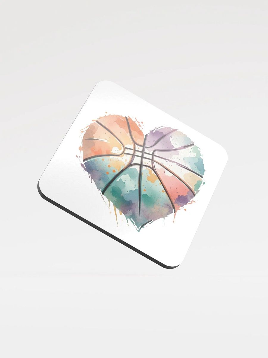 Heart Pastel Basketball Hoops of Love Cork Coaster Set product image (2)