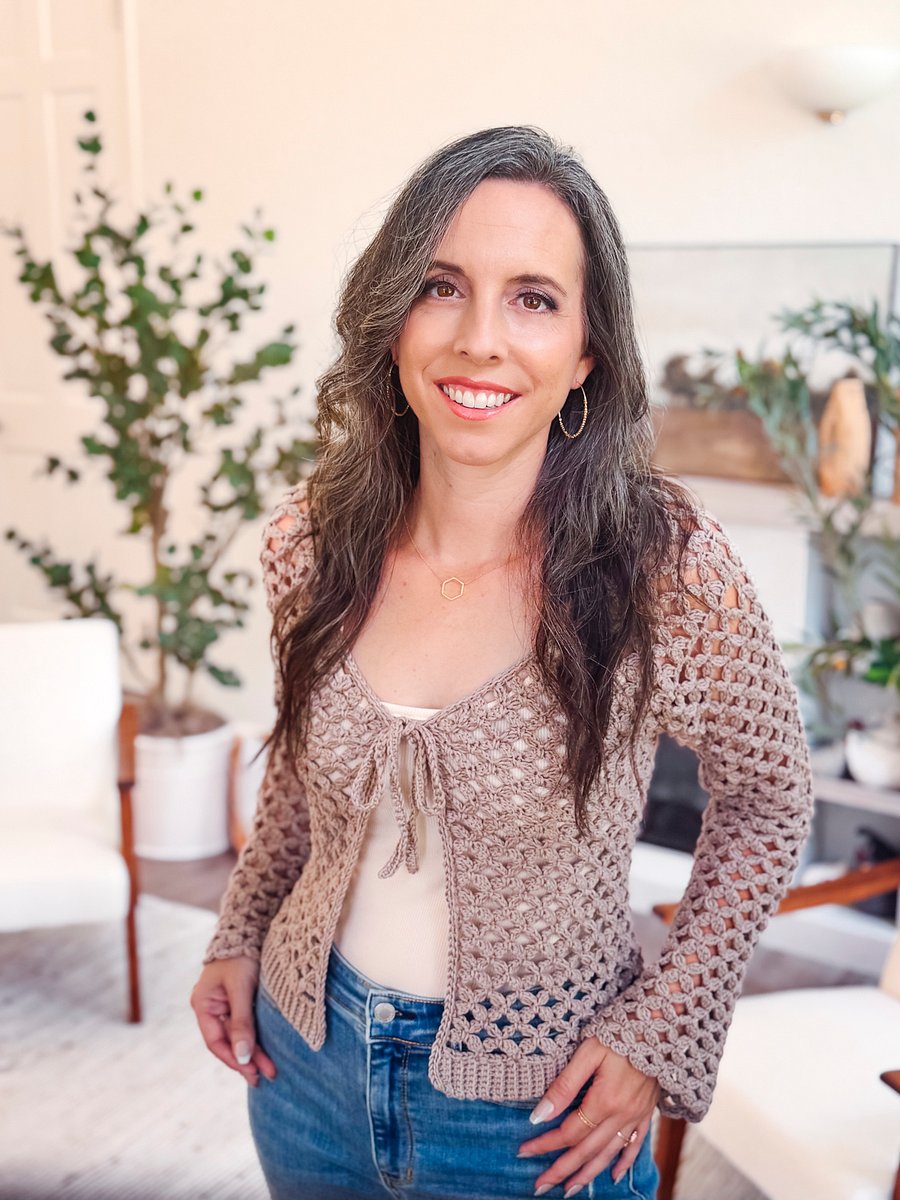 Circle Leaf V-Neck Crochet Cardigan Pattern product image (6)