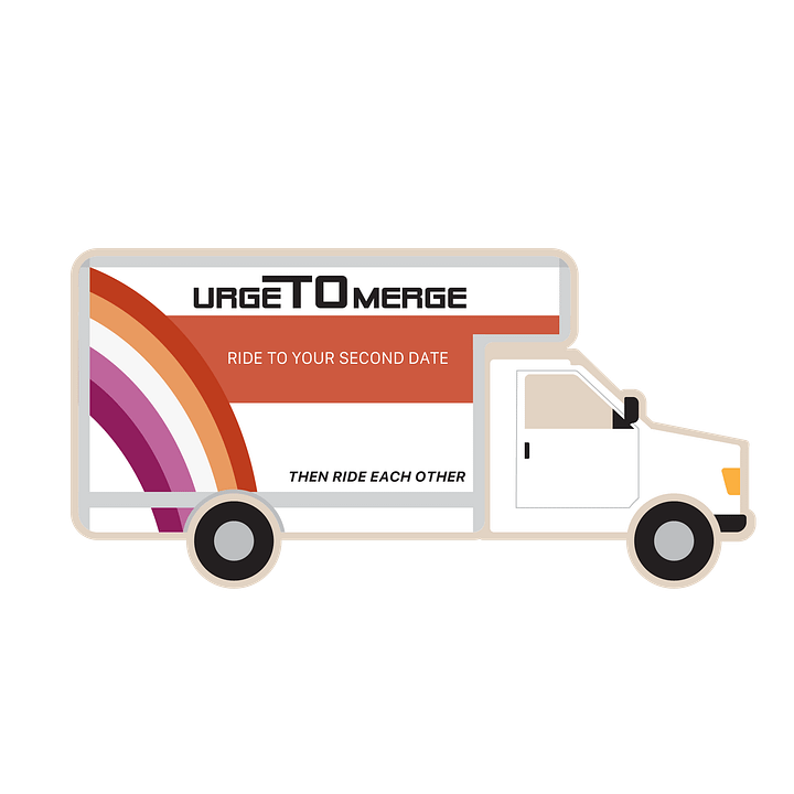 Urge to Merge Sticker | Funny Lesbian Art product image (1)