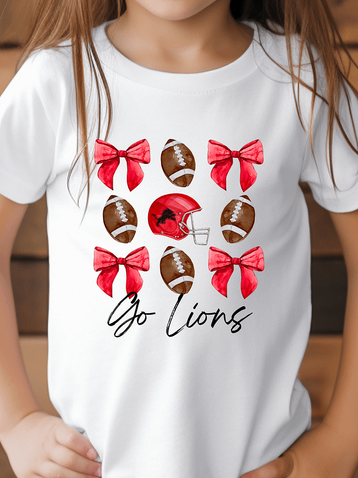 Toddler Girls Lions Football T-Shirt (Homemade) product image (1)