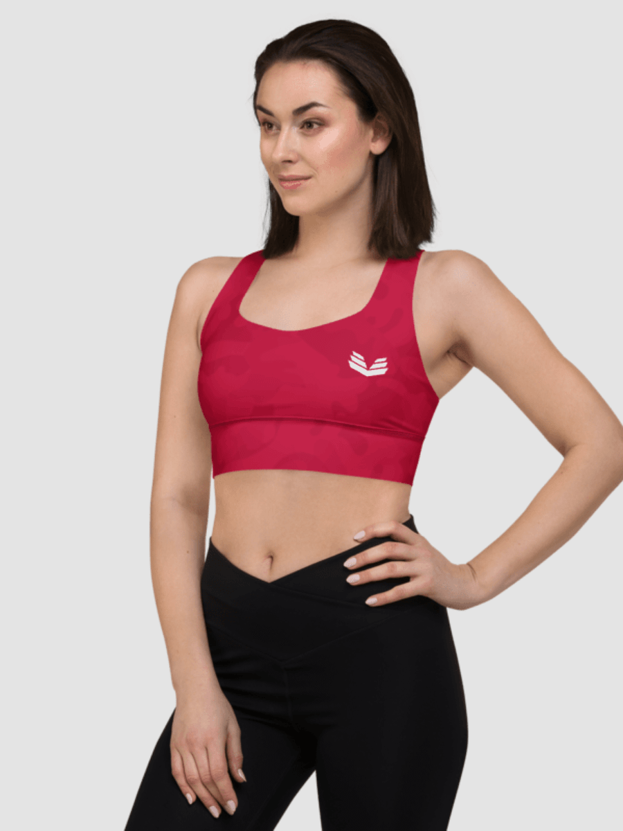 Longline Sports Bra - Crimson Camo product image (3)