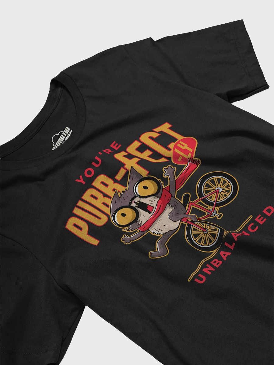 You're Purr-Fectly Unbalanced Funny Cat & Cycling Graphic Tee – Quirky Cat Lover T-Shirt product image (24)