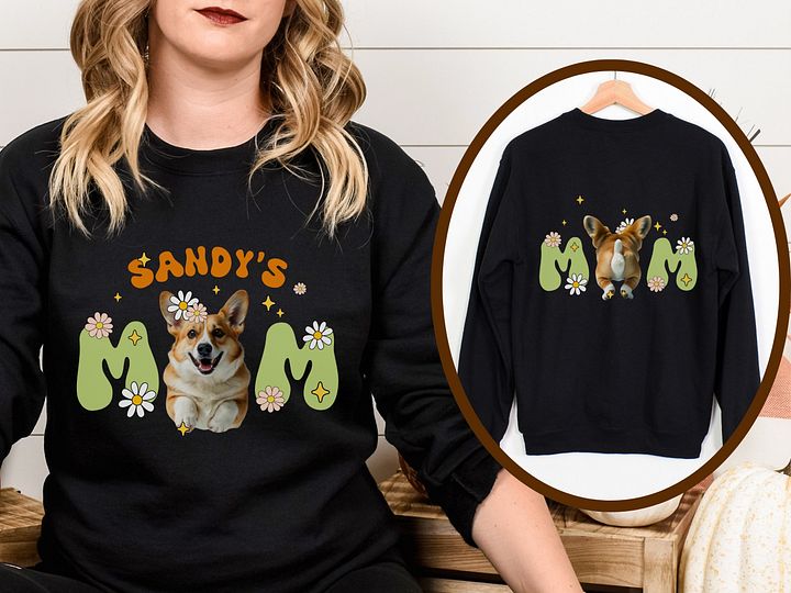Corgi mom retro dark sweatshirt product image (1)