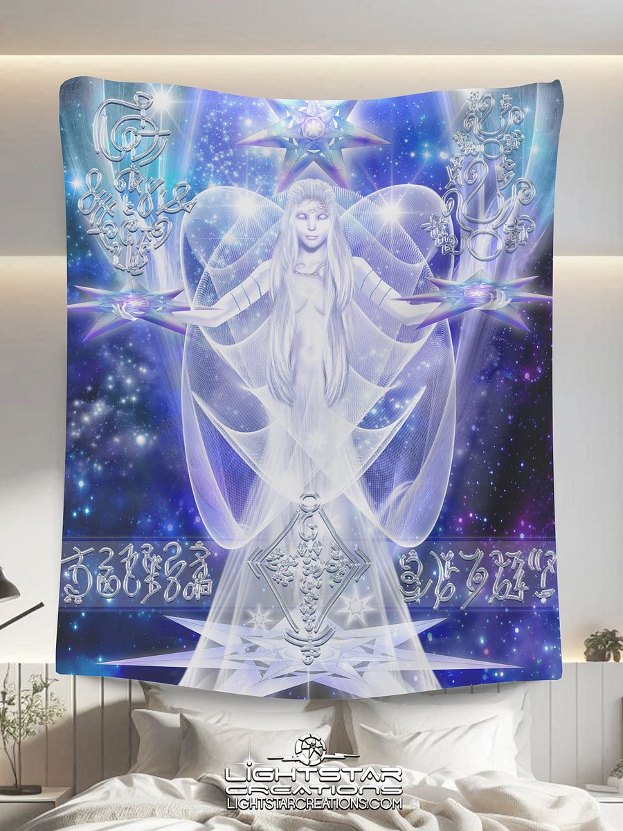 Pleiades Star Angel Light-Tech Fleece Blanket product image (1)