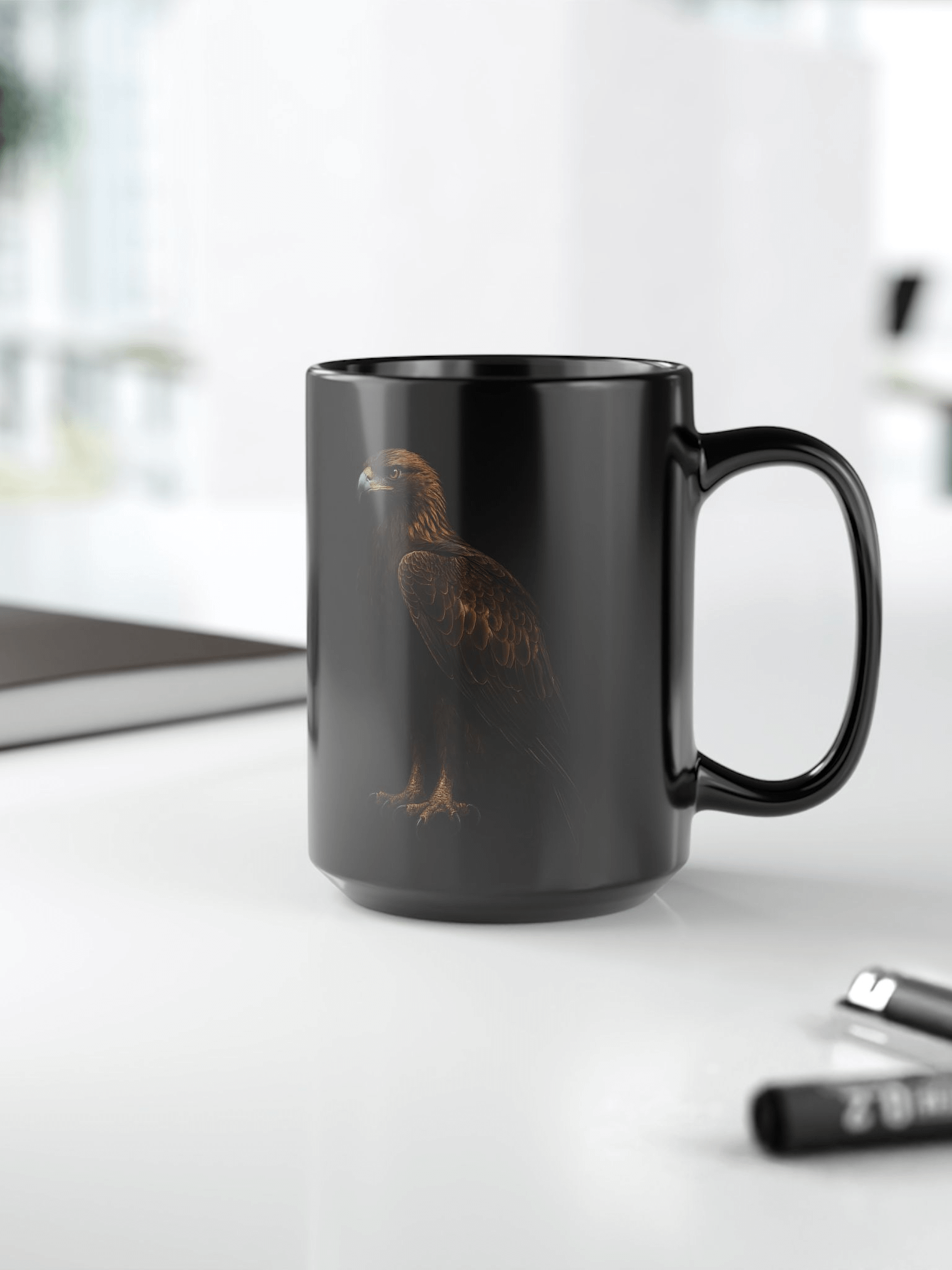 Majestic Eagle Black Glossy Mug product image (15)