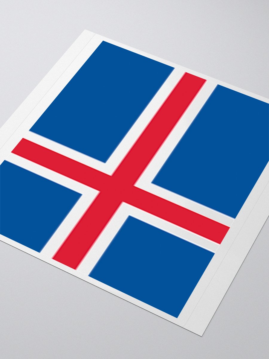 Iceland Flag Sticker | Red White Cross Design | Durable Vinyl | 3 Sizes product image (8)