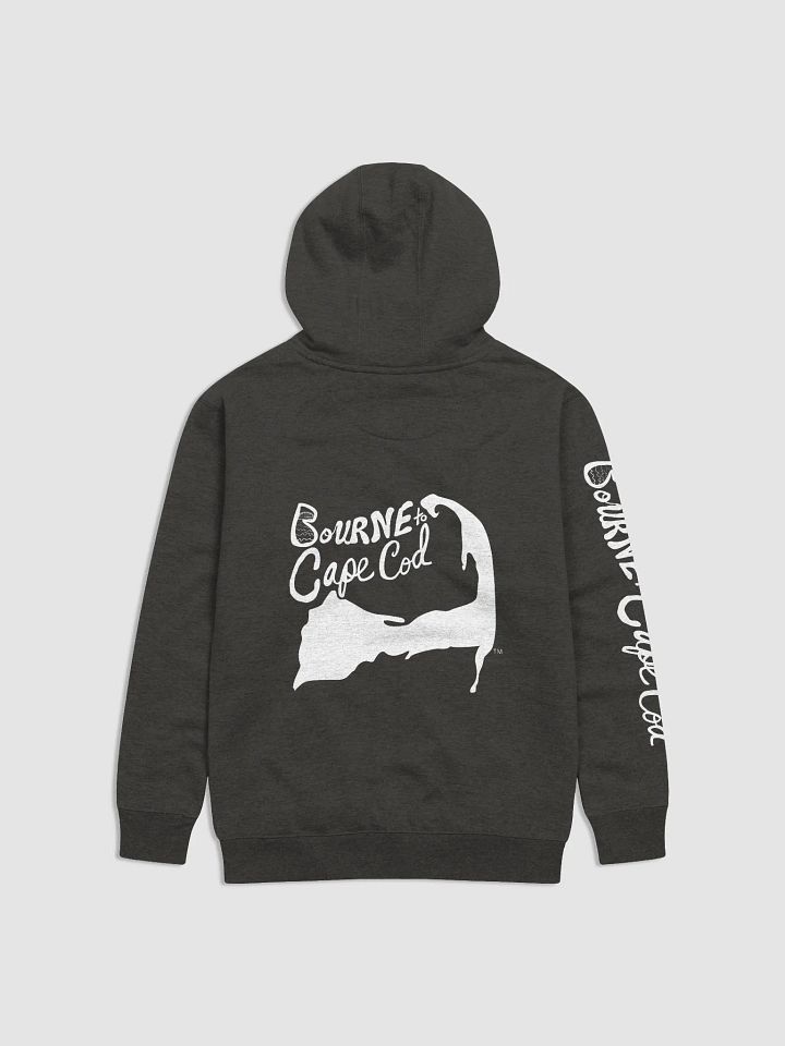 Men's | BORN to Cape Cod™ | Cotton Heritage Unisex Premium Hooded Sweatshirt | White Logo product image (2)