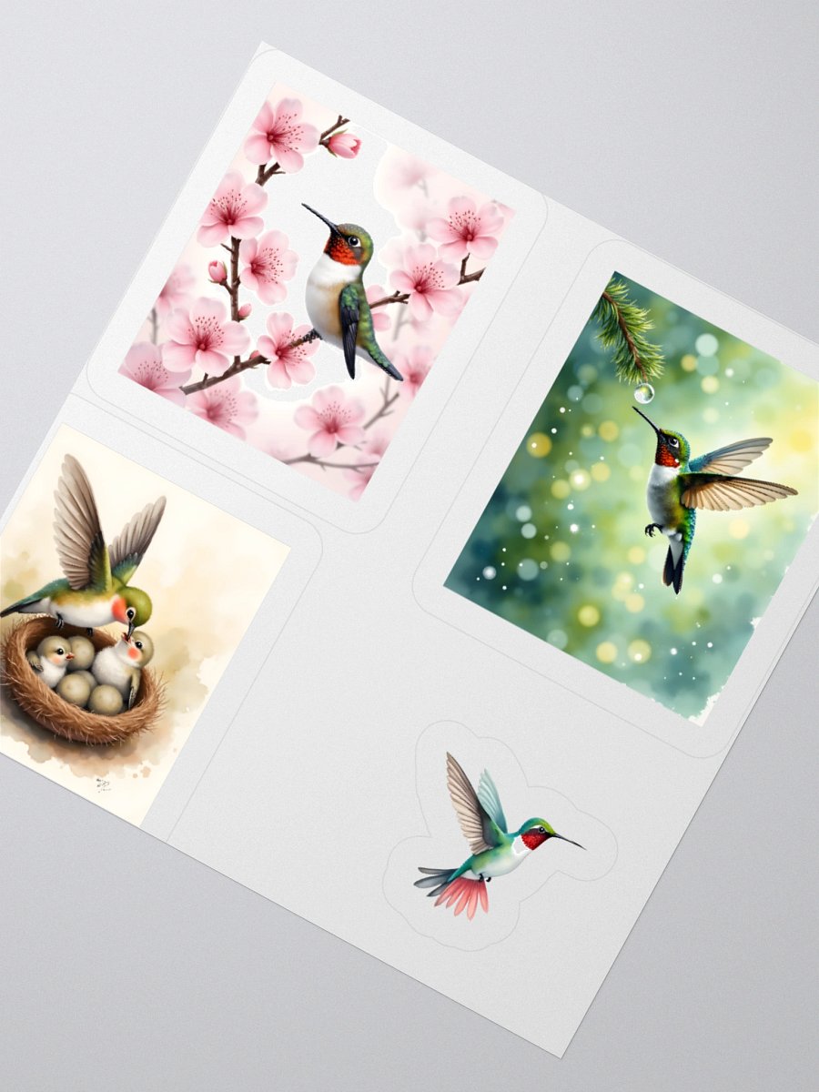 Vibrant Hummingbird Kiss Cut Sticker Set product image (4)