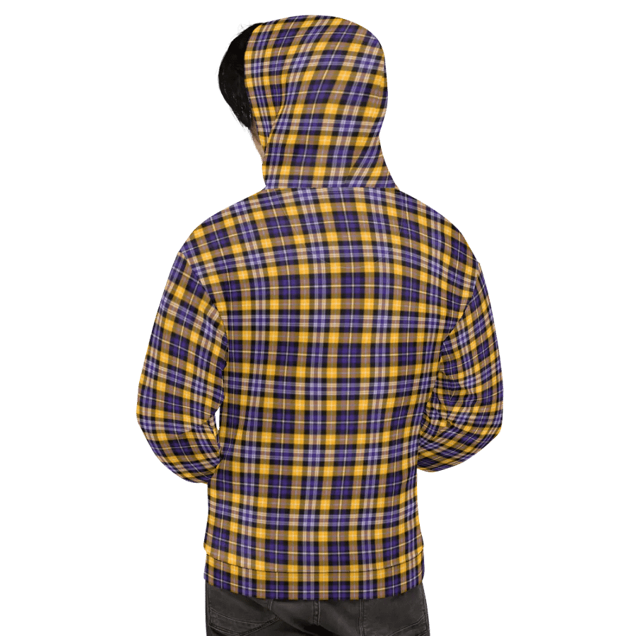 Purple and Yellow Gold Sporty Plaid Hoodie product image (9)